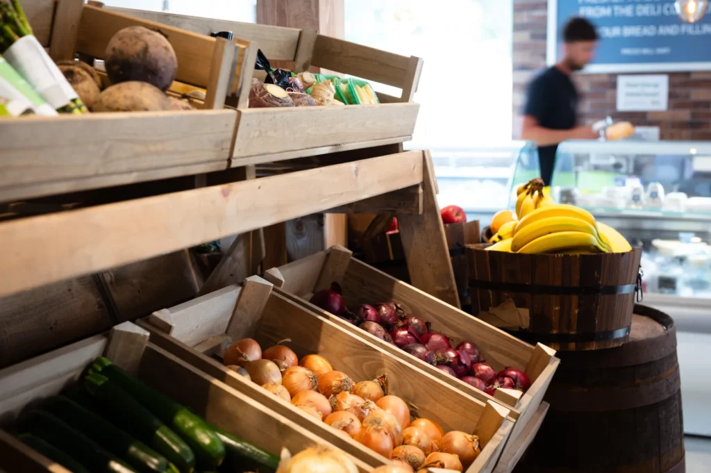 Vegetables in crates